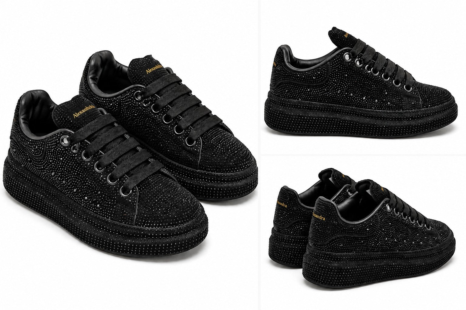 Sneakers A. McQueen Piedras Negro